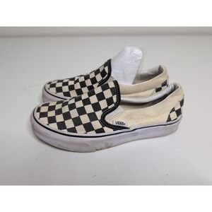 VANS Checkered Slip-On Shoes Size W 5.5 M4 Black and White Checkered
